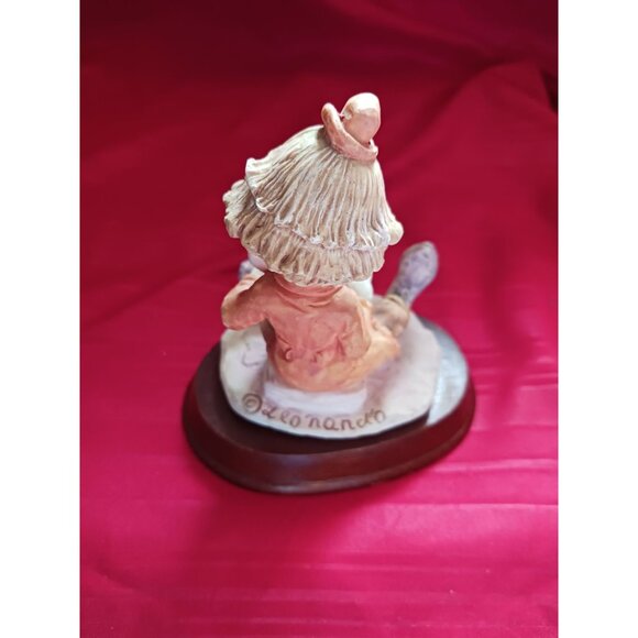 Leonardo Vtg Clown Figurine With A Breakfast Plate On Wooden Base - Picture 4 of 9